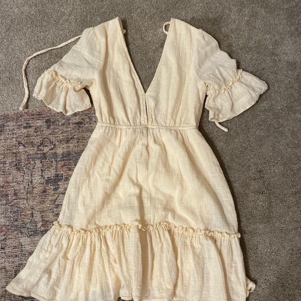 Favlux cream ruffle dress